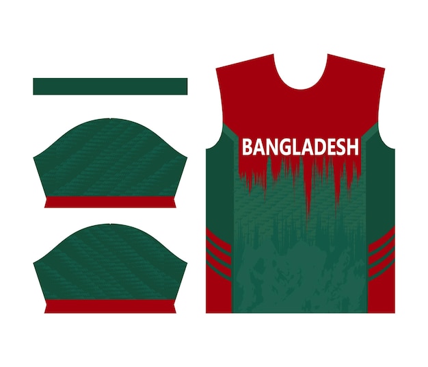 Design der cricket-mannschaft von bangladesch für sportkinder oder design des cricket-trikots von bangladesch