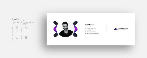 Vektor design der e-mail-signaturvorlage