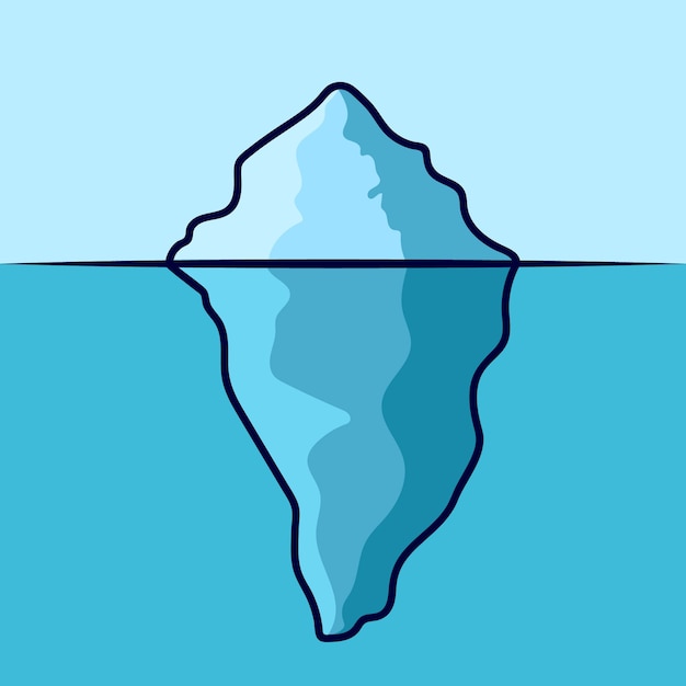Design der eisberg-cartoon-ikone