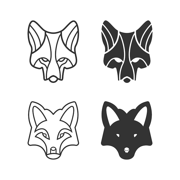 Design der Fox-Kopf-Logo-Icon-Vorlage für Ihr Unternehmen