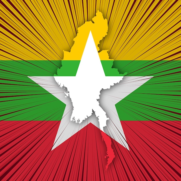 Design der karte zum unabhängigkeitstag von myanmar