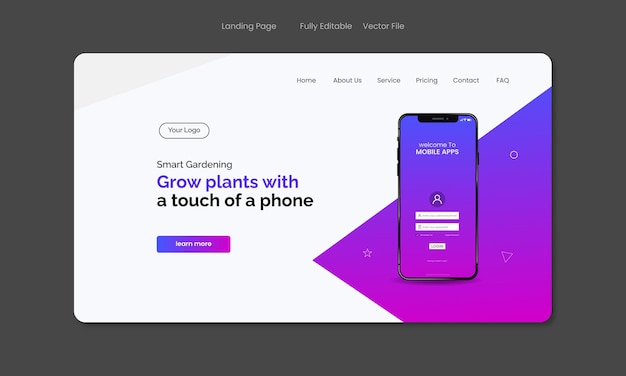 Design der Landingpage für mobile Apps