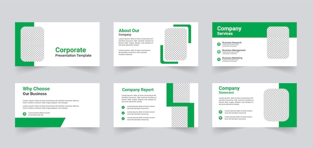 Design der Präsentationsvorlage für Unternehmen