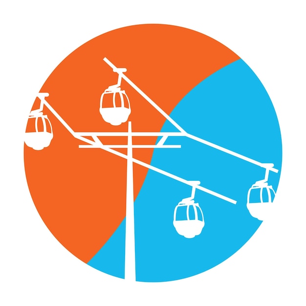 Design der seilbahn-symbolvektor-illustrationsvorlage