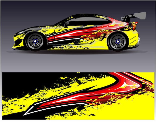Design der sportwagen-wrap-lackierung. vektordesign.