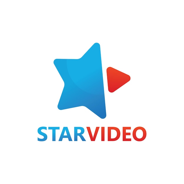 Design der Star-Video-Play-Logo-Vorlage