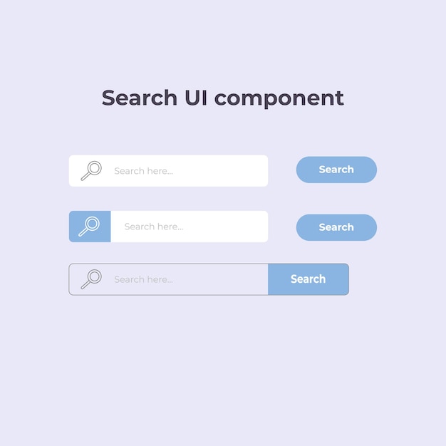 Vektor design der such-ui-komponente