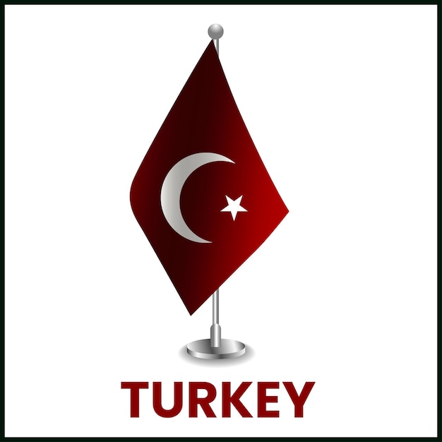 Design der türkei-schreibtischflagge und der tischflagge