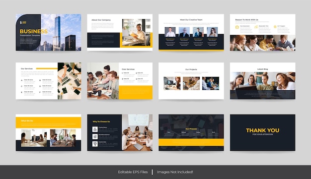 Design der Vorlage für die Präsentation des Unternehmensprofils