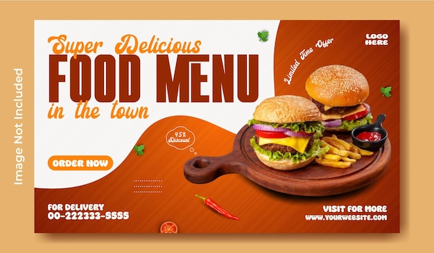 Design der Vorlage für ein Food-Web-Banner