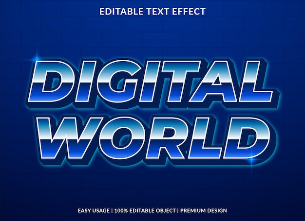 Design der vorlage für texteffekte der digitalen welt