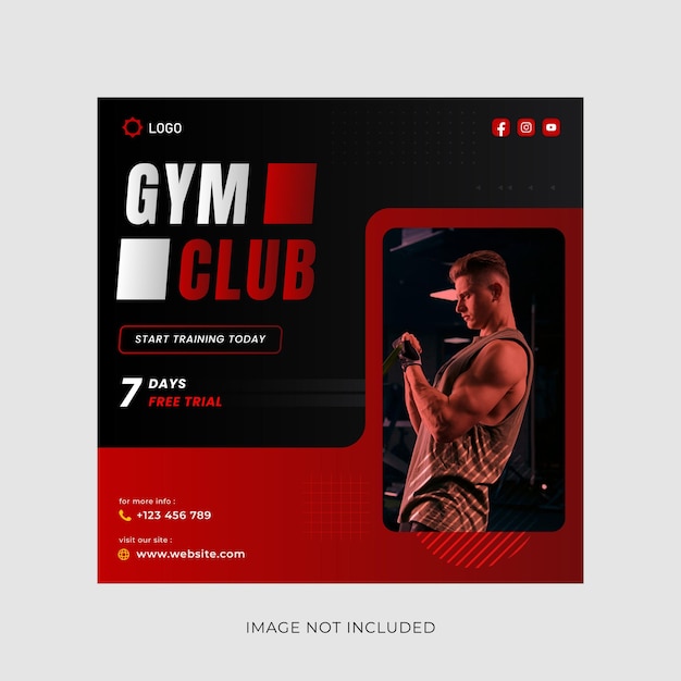 Vektor design des fitnessstudio-club-posts