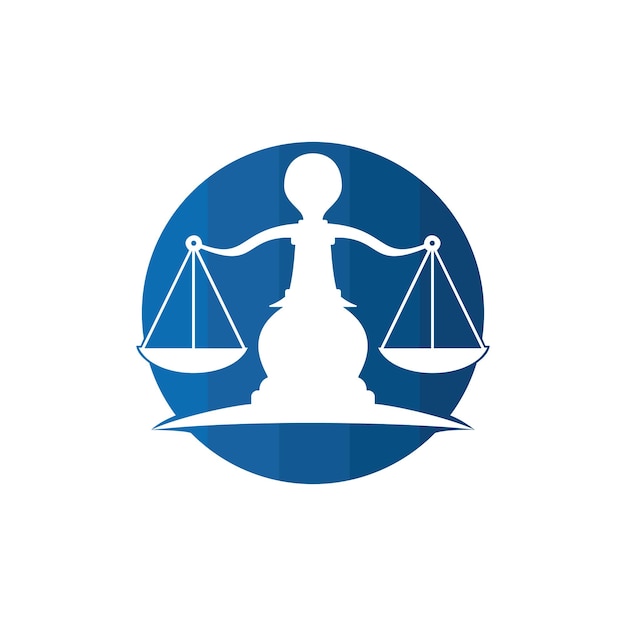 Design des Gerechtigkeitssymbol-Logos, Vorlage für das Logo für Recht und Anwalt. Anwaltsdienstleistungen, Vektorlogo.