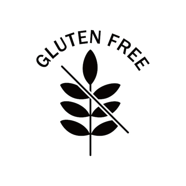 Vektor design des glutenfreien etikettes, des nicht-weizen-zeichens und des symbols