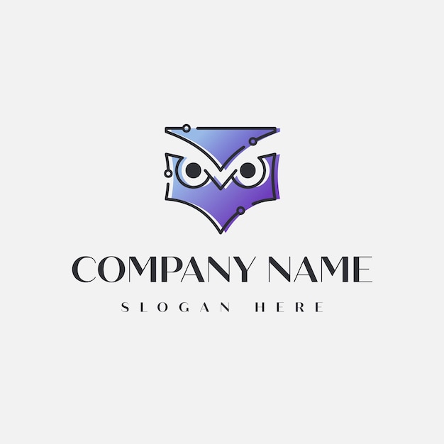 Design des logos der owl tech software company