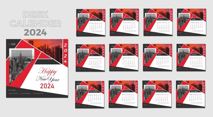 Design des Schreibtischkalenders 2024