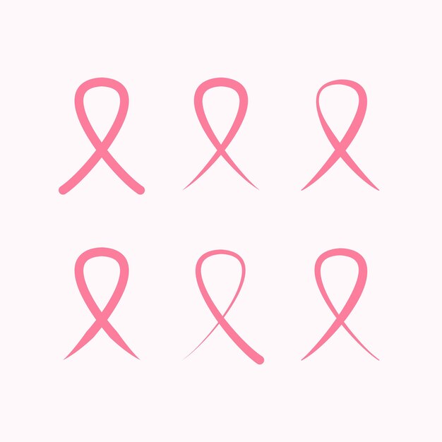Design des Sets mit dem rosa Band für Brustkrebs