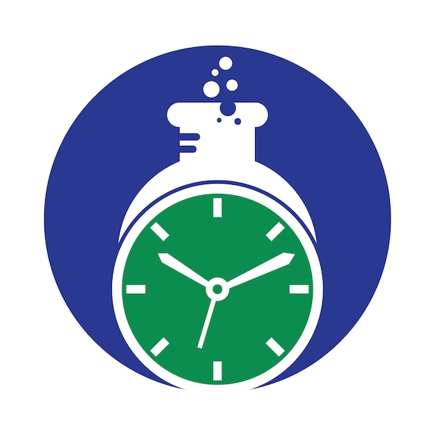 Design des Time-Lab-Logos, Vektordesign des Clock-Lab-Logos