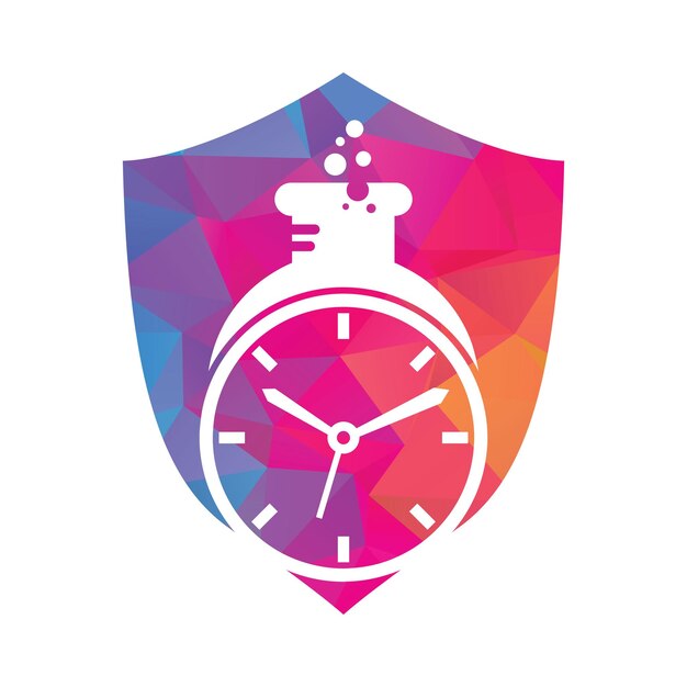 Design des Time-Lab-Logos, Vektordesign des Clock-Lab-Logos