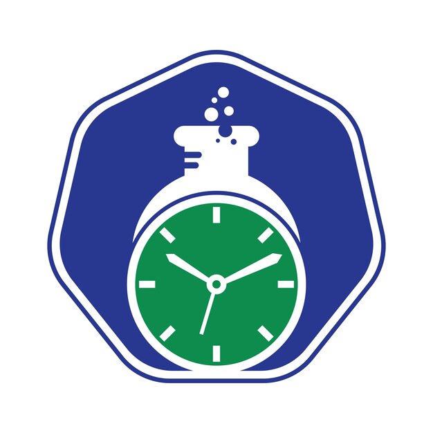 Design des Time-Lab-Logos, Vektordesign des Clock-Lab-Logos
