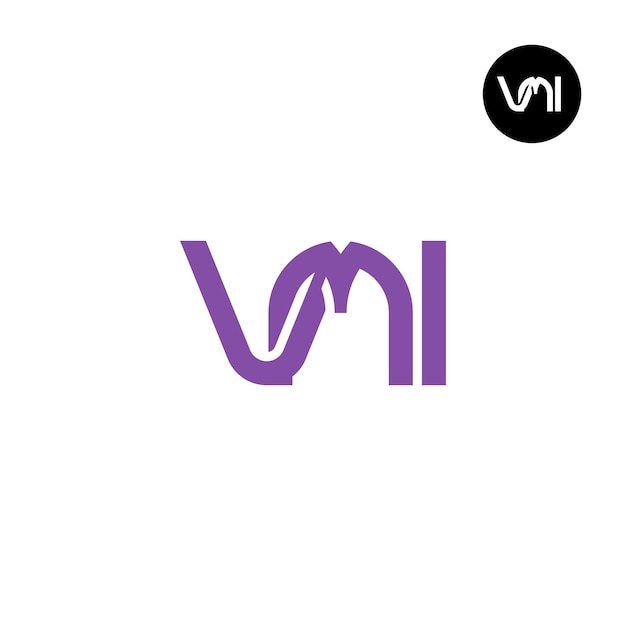 Design des vmi-logos mit dem buchstaben monogramm