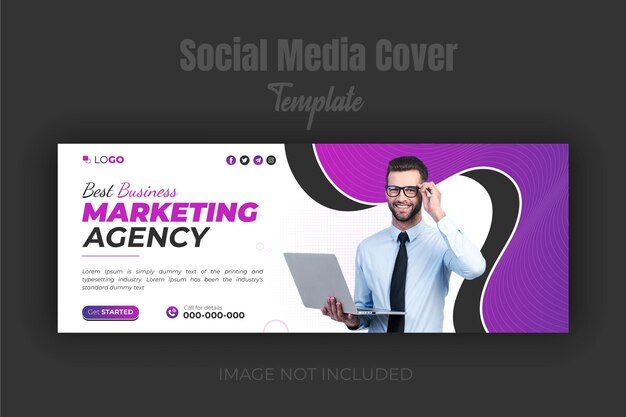 Design einer Agentur für digitale Marketinglösungen und Facebook-Cover-Vorlagen für Unternehmen