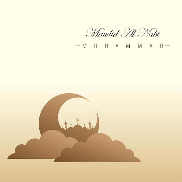 Vektor design einer social-media-feed-vorlage für die mawlid nabi muhammad saw-feier
