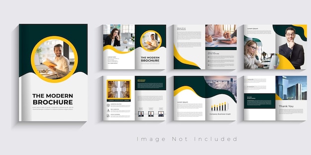Design einer Unternehmensprofilbroschüre oder einer mehrseitigen Unternehmensbroschürenvorlage