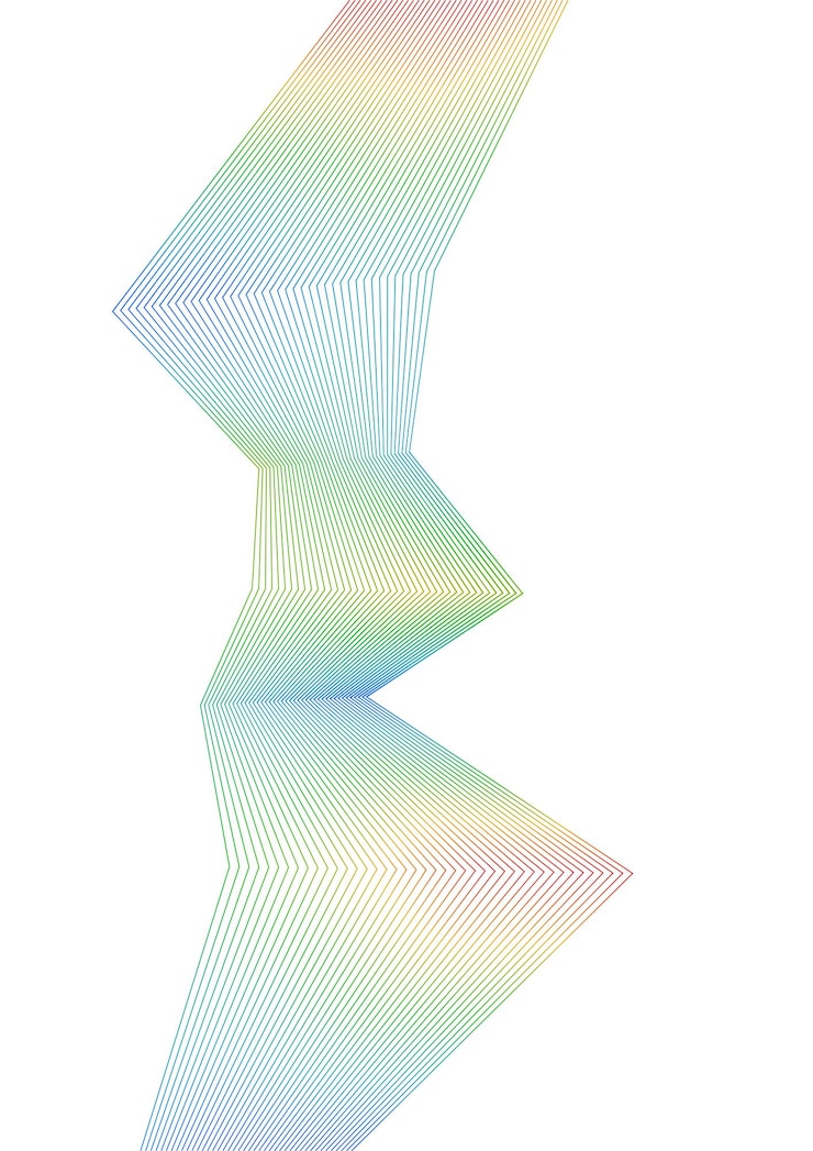 Vektor design-elemente gebogene scharfe ecken viele streifen abstrakte vertikale gebrochene streifen auf weißem hintergrund isoliert kreative bandkunst vektorillustration eps 10 schwarze linien, die mit dem mischwerkzeug erstellt wurden