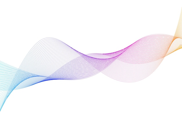 Design-Elemente Welle aus vielen lila Linien Kreisring Abstrakte vertikale wellenförmige Streifen auf weißem Hintergrund isoliert