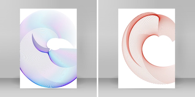 Design-Elemente Welle aus vielen schwarzen Linien Kreis Twist Abstrakte gewellte Streifen auf weißem Hintergrund isoliert