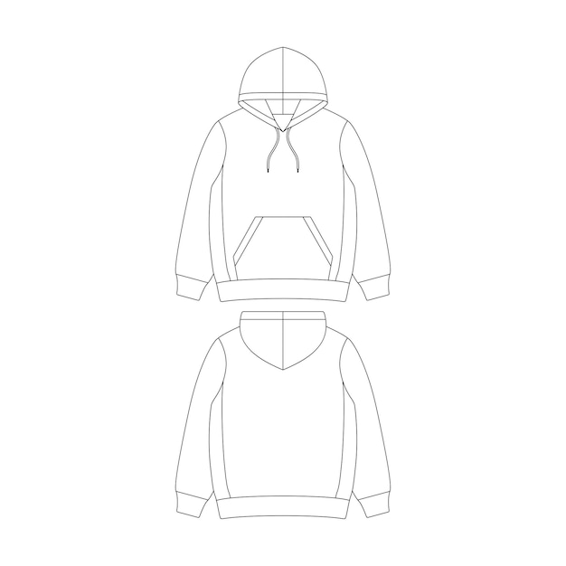 Vektor design-entwurfskleidung der schablonenhoodie-vektorillustration flache