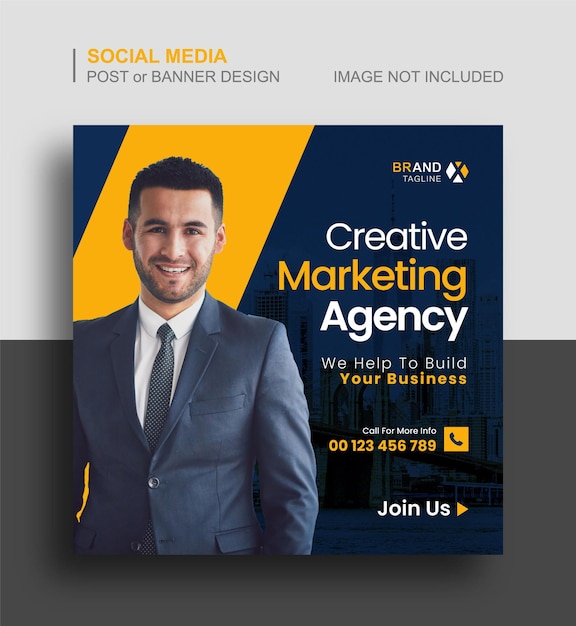 Design für digitale Marketingagentur und Corporate Social Media Post Template Design