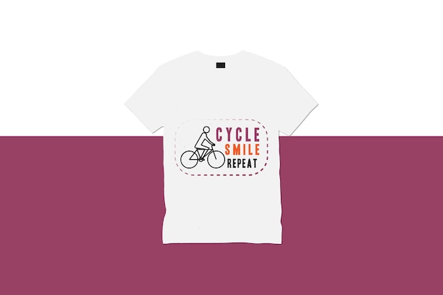 Design für ein Fahrrad-T-Shirt mit einem wiederholten Fahrrad-Lächeln