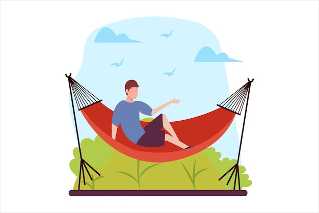 Design für flache Illustrationen für Wochenendaufenthalte