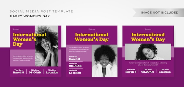 Design-Instagram-Vorlage für quadratische Beiträge zum Frauentag