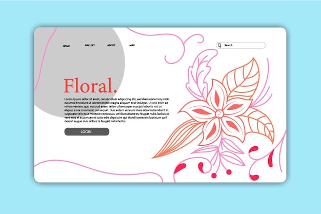 Design-landingpage- oder webseiten-design-naturblumen-vorlagen für beauty-spa-wellness