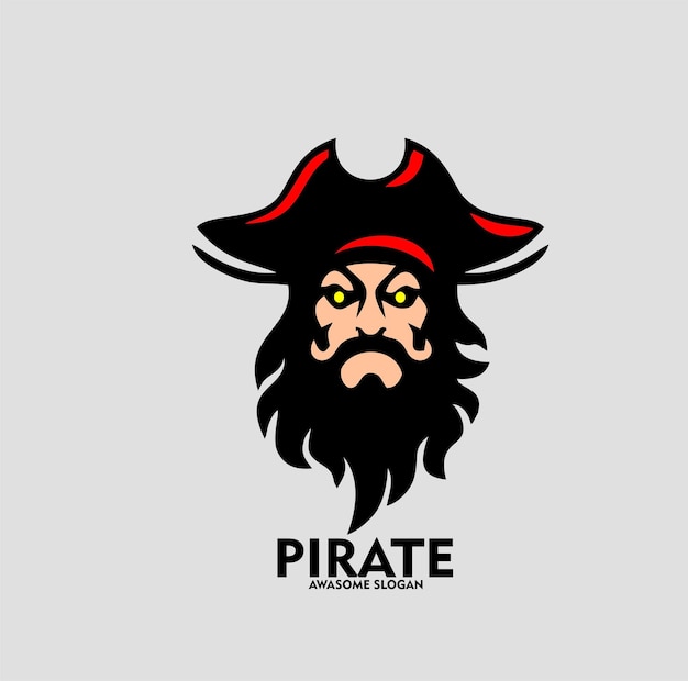 Vektor design-logo-maskottchen-symbol-charakter-pirat