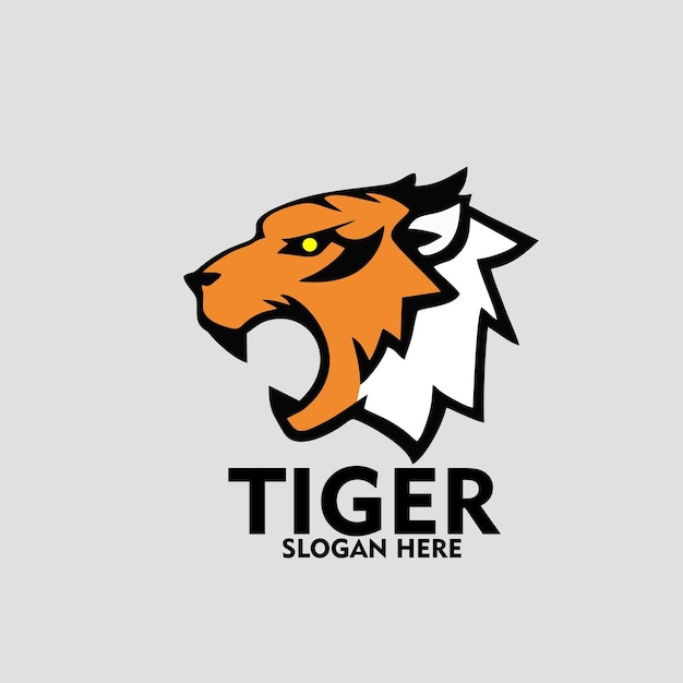 Vektor design-logo-symbol-charakter-maskottchen-tiger
