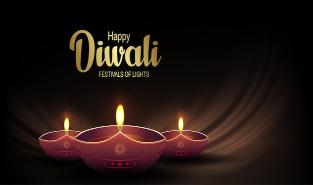 Design mit Diwali-Tageslampe Indisches hinduistisches Lichterfest der Göttin Deepavali