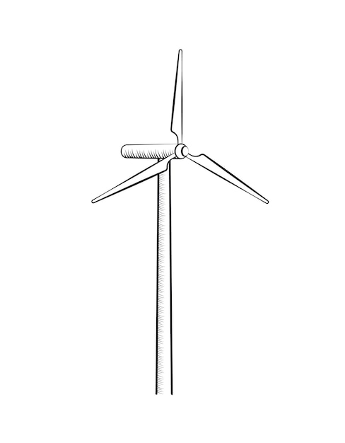 Vektor design mit flachen kreideelementen der windmühle