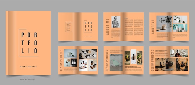 Vektor design-portfolio-vorlage, minimalistisches marken-portfolio-layout