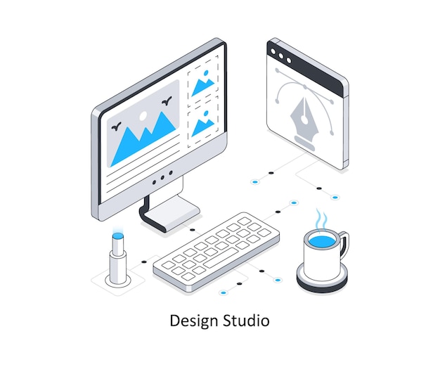 Design Studio isometrische Stock-Illustration Eps 10 Datei