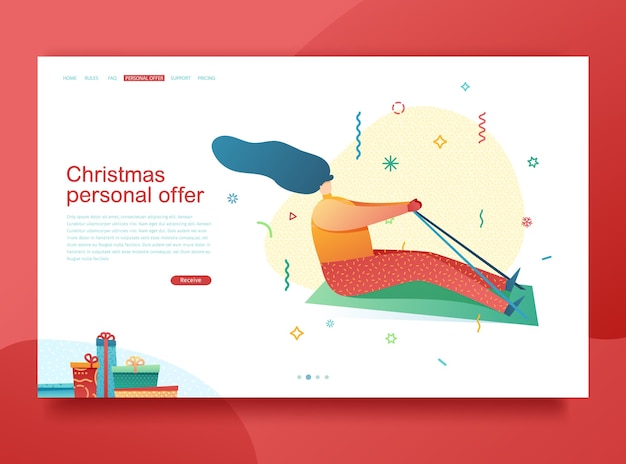 Vektor design-template-website für frohe weihnachten