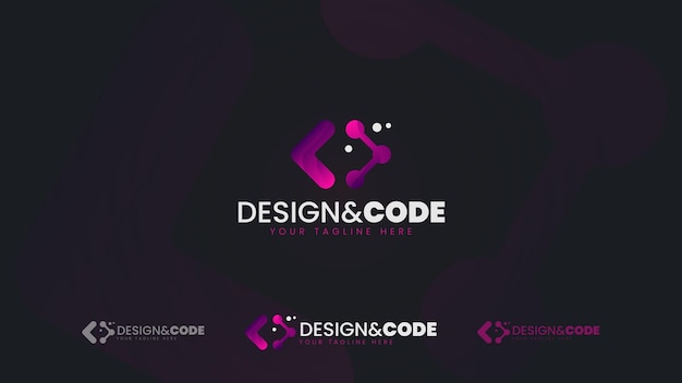 Vektor design und code-logo coding-logo-vorlage