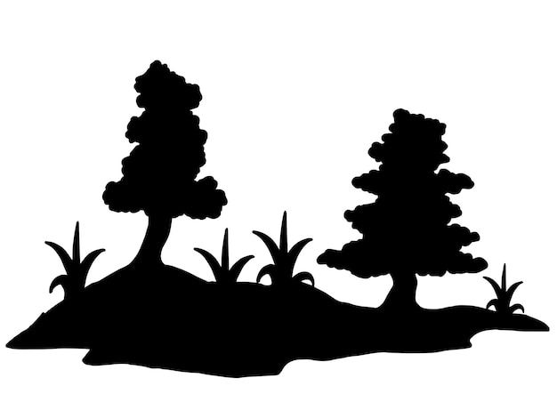 Design-vektor-silhouette-element-land-baum