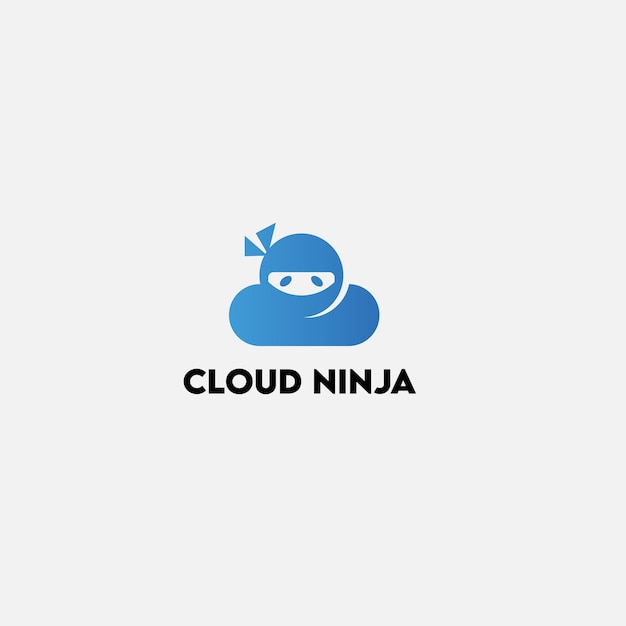 Vektor design-vektorvorlage für das cloud-ninja-logo