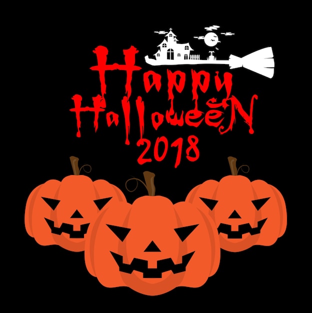 Design von happy halloween 2018 text