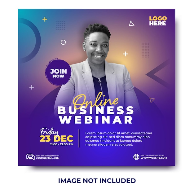 Design von Online-Business-Webinar-Social-Media-Live-Post-Vorlagen