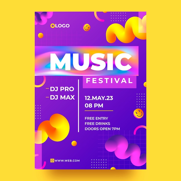 Design von plakatvorlagen für musikfestivals